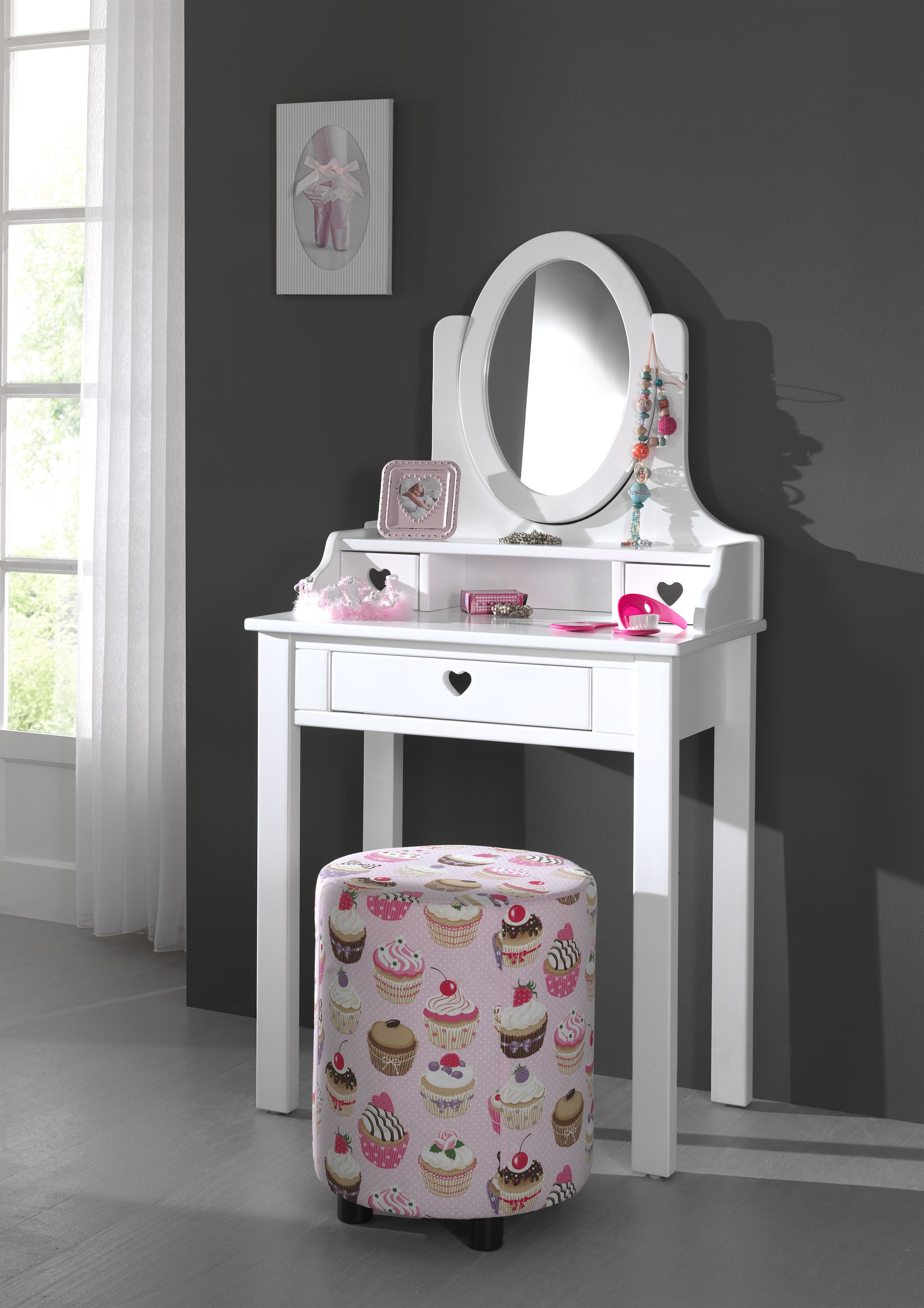 Amori Dressing Table White / Τουαλέτα Λευκή.