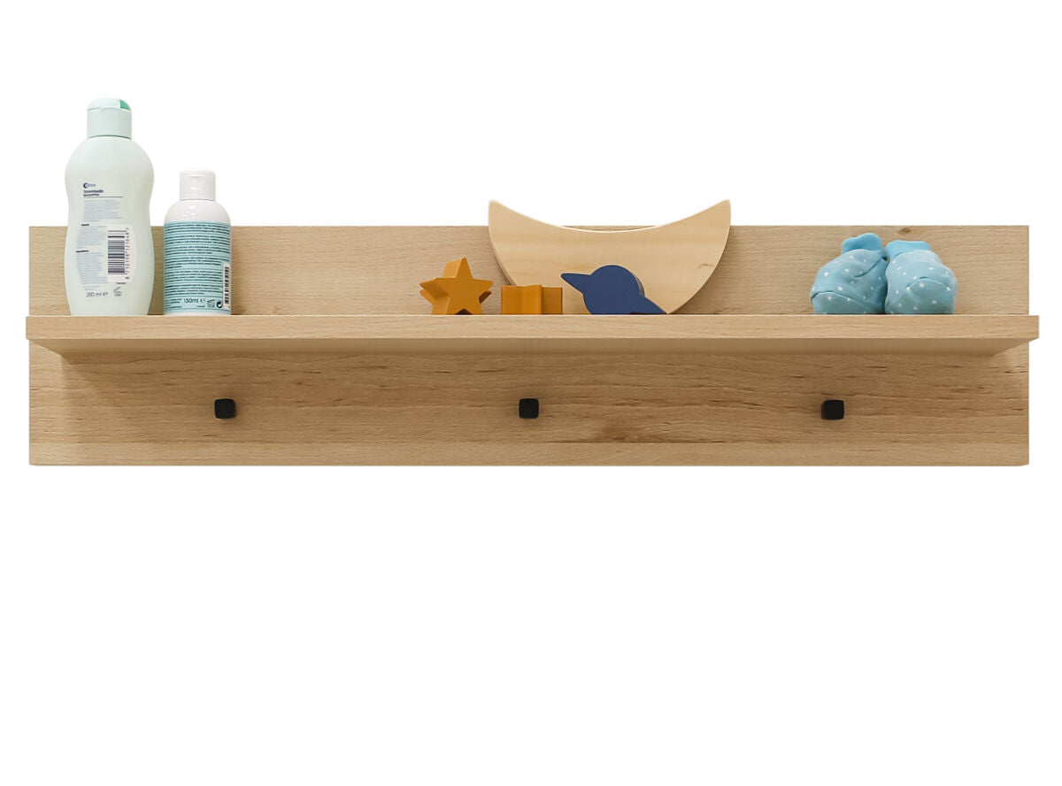Shelf Fay Natural/Matt Black / Κρεμάστρα τοίχου