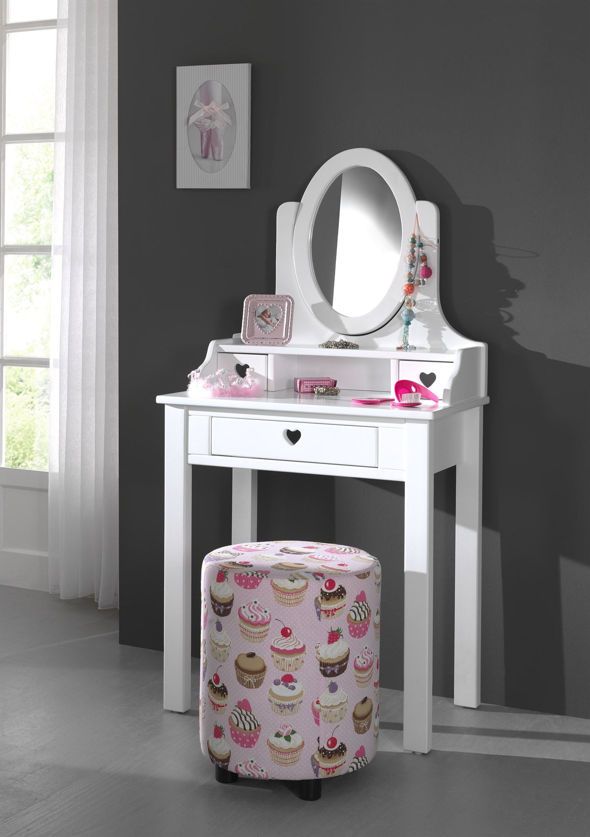 Amori Dressing Table White / Τουαλέτα Λευκή.