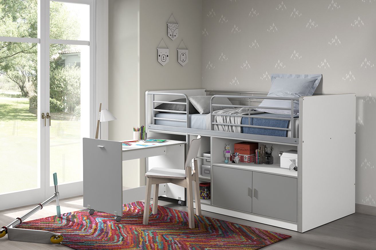 Bonny Bunk Bed / Κρεβάτι-κουκέτα με συρόμενο γραφείο