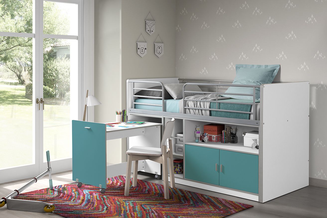 Bonny Bunk Bed / Κρεβάτι-κουκέτα με συρόμενο γραφείο