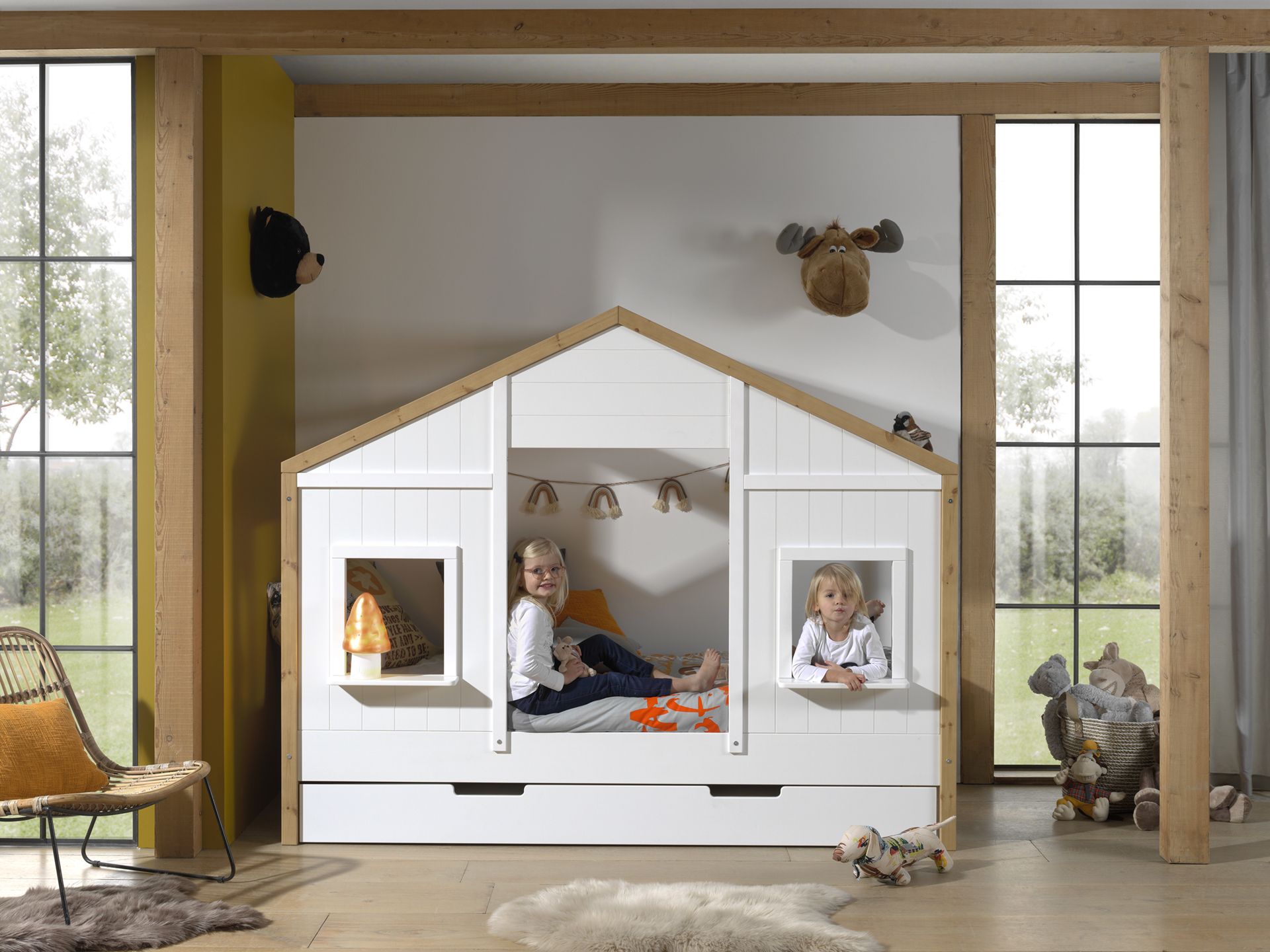 Babs House bed with extra drawer-bed / Κρεβάτι σπιτάκι με έξτρα συρτάρι-κρεβάτι