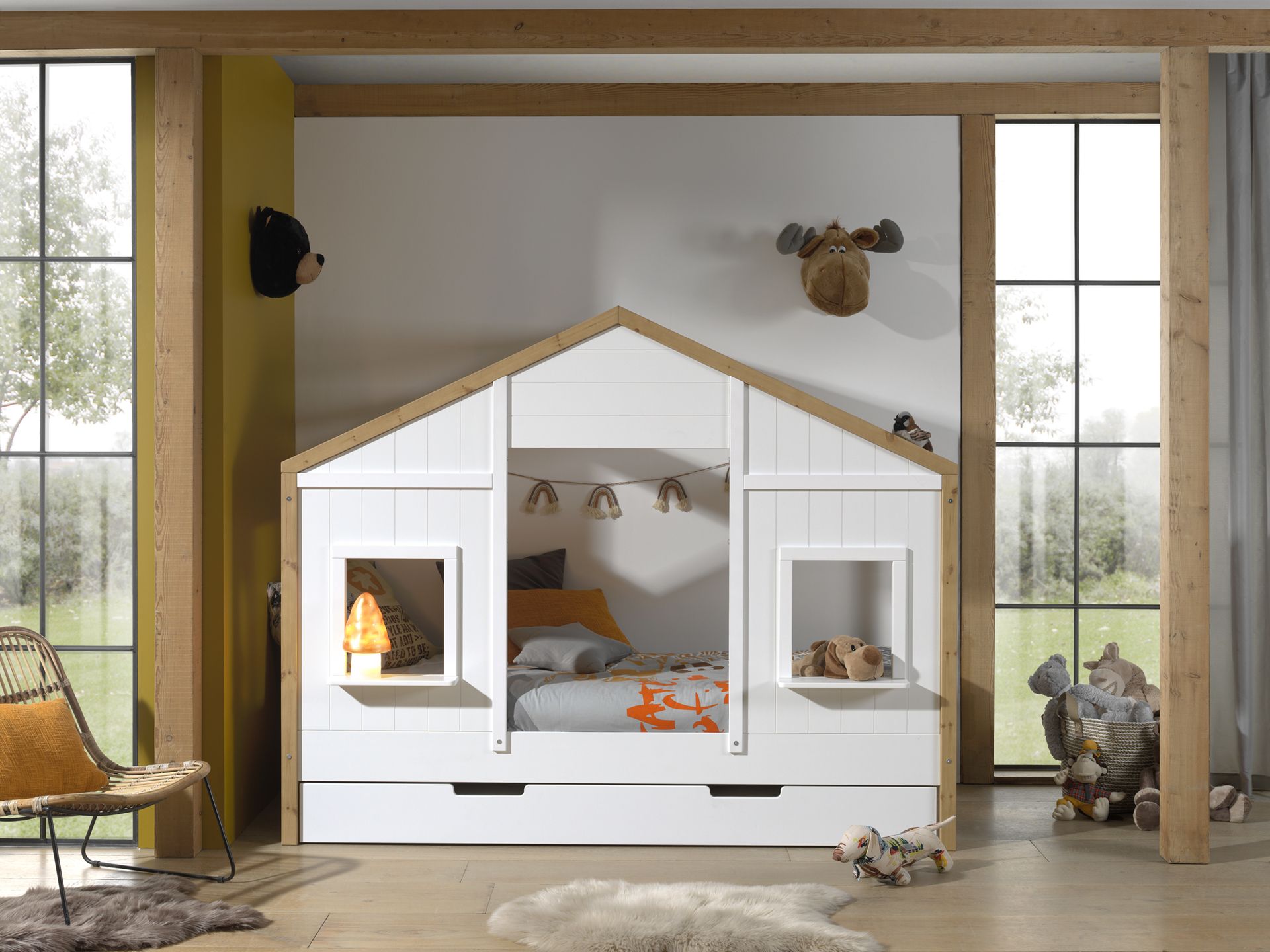 Babs House bed with extra drawer-bed / Κρεβάτι σπιτάκι με έξτρα συρτάρι-κρεβάτι
