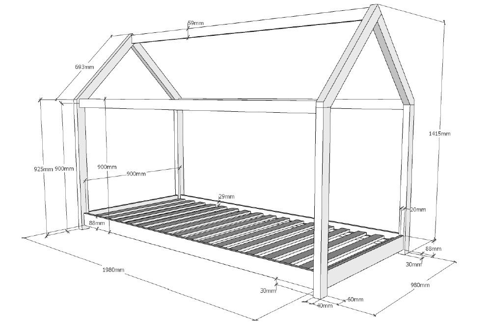 Кровать Cabane / Деревянная кровать Монтессори -В НАЛИЧИИ-
