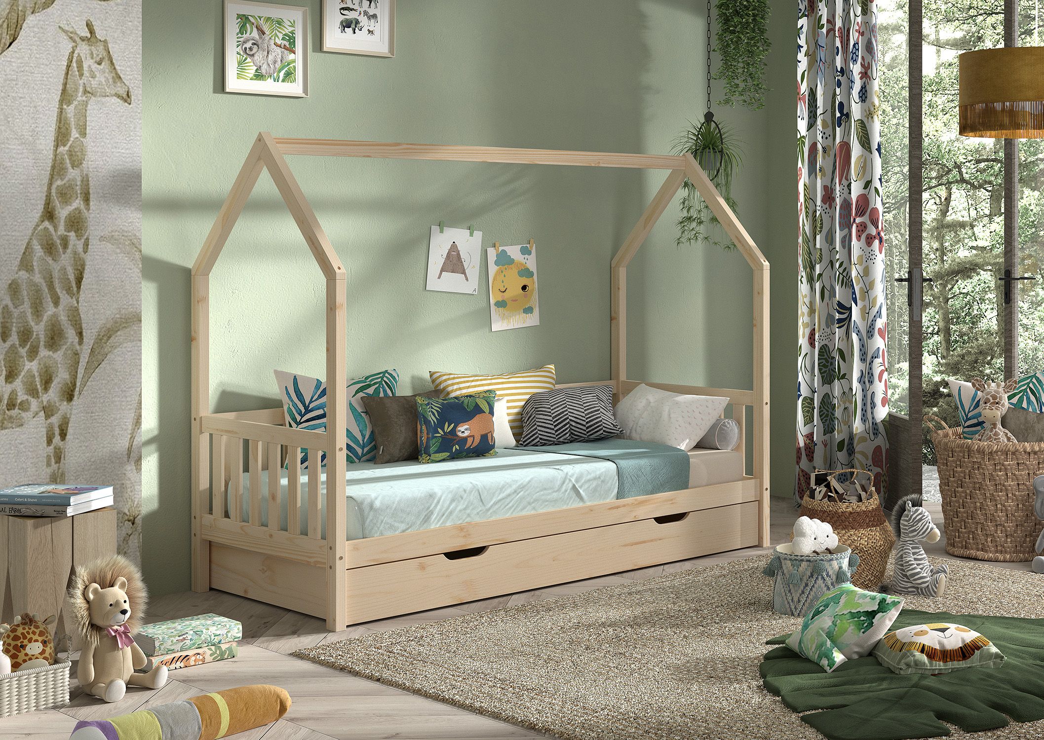 Cabane House Bed / Κρεβάτι ξύλινο με σκεπή