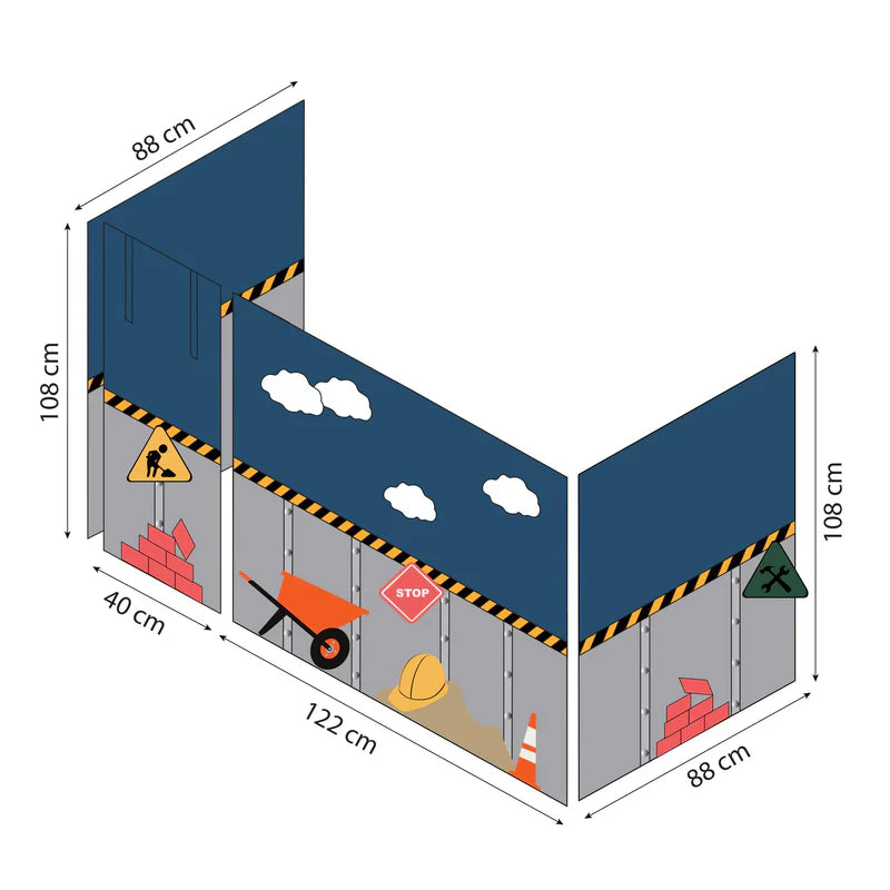 Construction Curtain / σετ κουρτίνες κουκέτας