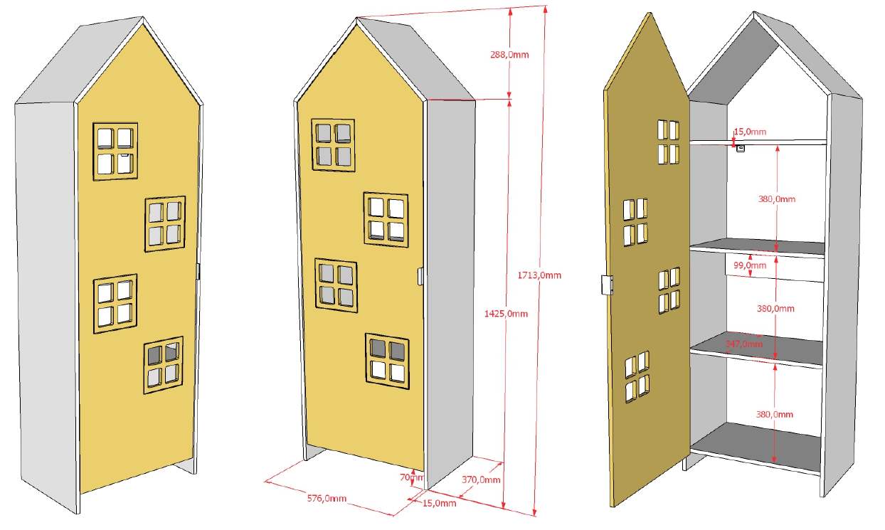 CASAMI BRUGES WARDROBE  / Παιδική Ντουλάπα με πόρτα-ΕΤΟΙΜΟΠΑΡΑΔΟΤΗ*