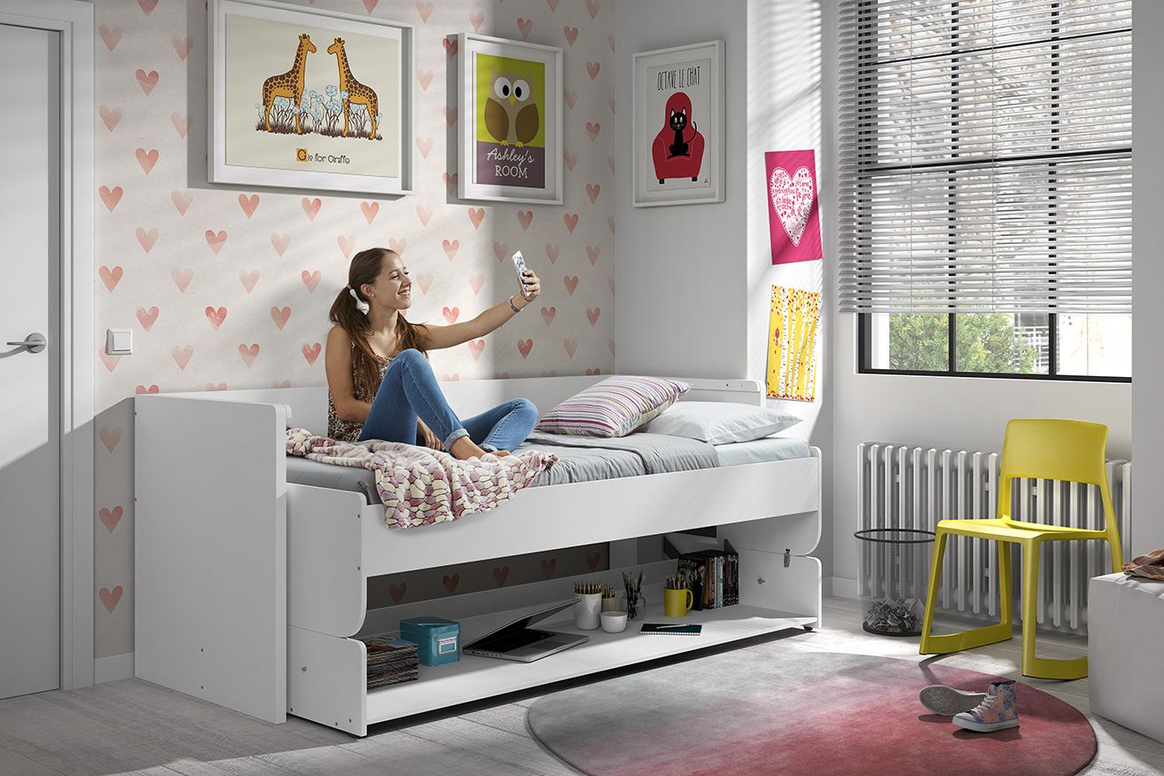 DENVER DESKBED 90 X 200 CM WHITE / Κουκέτα-Γραφείο