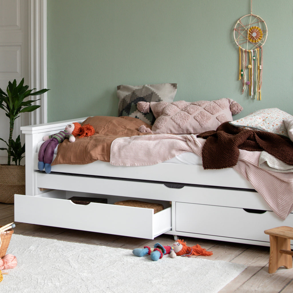 MAJA BED WITH SECOND BED AND 2 DRAWERS ΞΥΛΙΝΟ ΚΡΕΒΑΤΙ ΜΕ ΣΥΡΟΜΕΝΟ ΚΑΙ 2 ΣΥΡΤΑΡΙΑ HOPPEKIDS