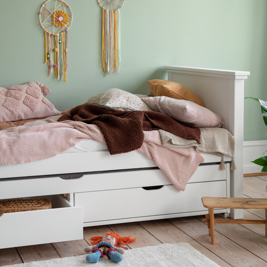 MAJA BED WITH SECOND BED AND 2 DRAWERS ΞΥΛΙΝΟ ΚΡΕΒΑΤΙ ΜΕ ΣΥΡΟΜΕΝΟ ΚΑΙ 2 ΣΥΡΤΑΡΙΑ HOPPEKIDS