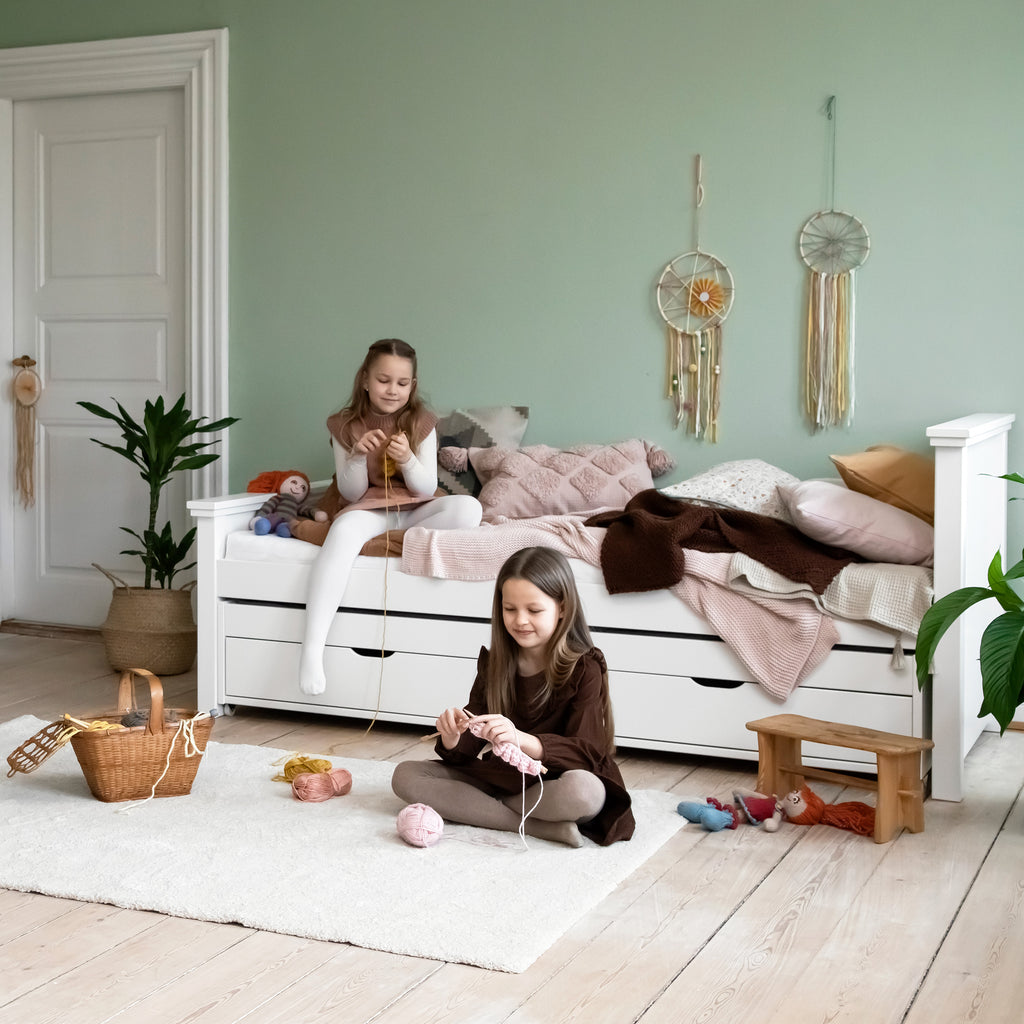 MAJA BED WITH SECOND BED AND 2 DRAWERS ΞΥΛΙΝΟ ΚΡΕΒΑΤΙ ΜΕ ΣΥΡΟΜΕΝΟ ΚΑΙ 2 ΣΥΡΤΑΡΙΑ HOPPEKIDS