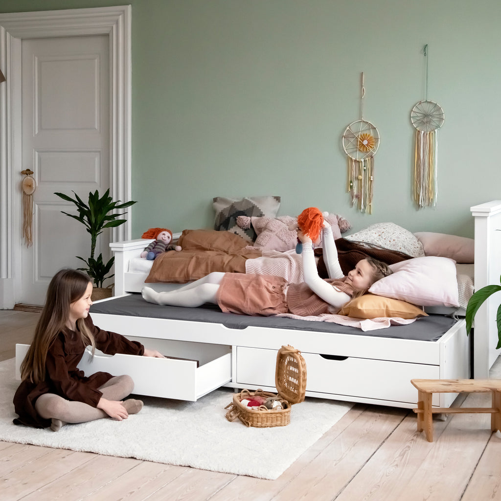 MAJA BED WITH SECOND BED AND 2 DRAWERS ΞΥΛΙΝΟ ΚΡΕΒΑΤΙ ΜΕ ΣΥΡΟΜΕΝΟ ΚΑΙ 2 ΣΥΡΤΑΡΙΑ HOPPEKIDS