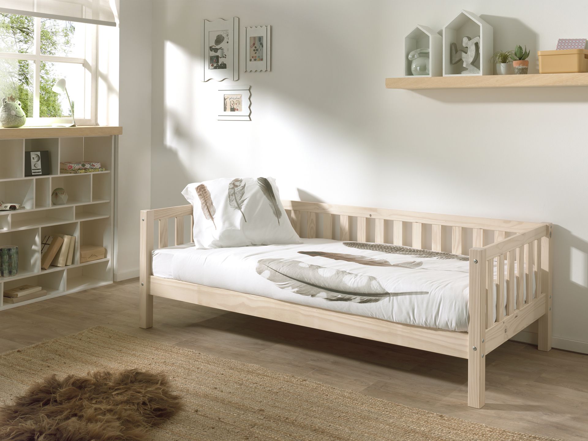 FRITZ CABIN BED (90) 90 X 200 / Ξύλινο κρεβάτι με πλάτη