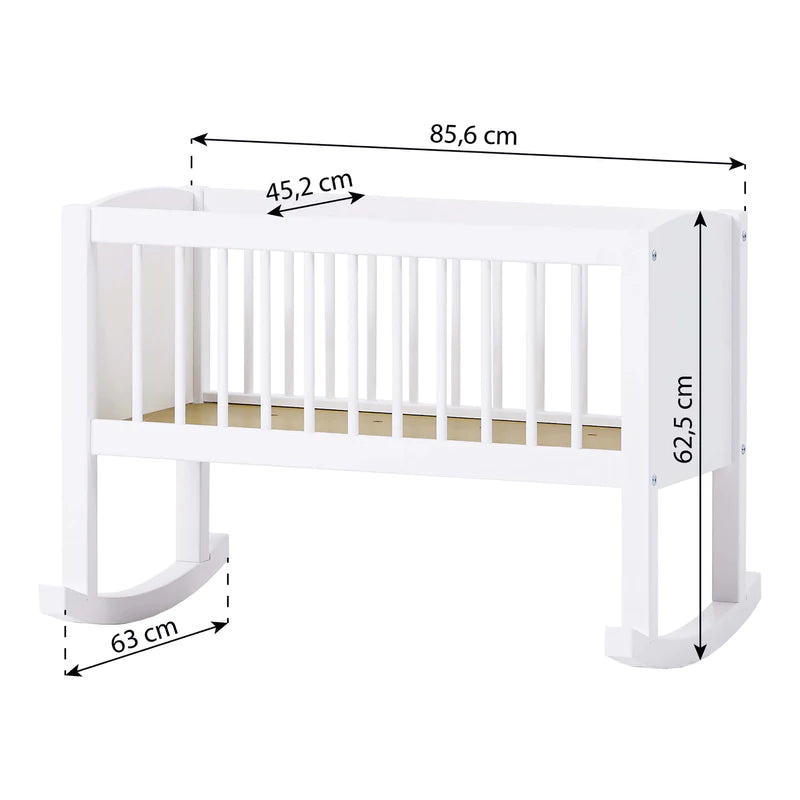 Hoppekids Cradle 40x80 cm, White / Κούνια μωρού 
