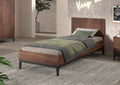 ILYAS BED 90 x 200 cm WALNUT / Μονό ξύλινο κρεβάτι