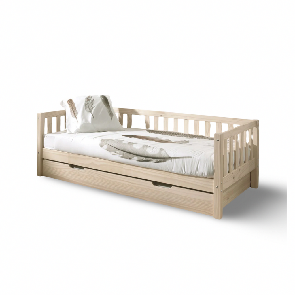 Lit capitaine Fritz avec un lit gigogne / Lit simple en bois avec un 2ème lit gigogne