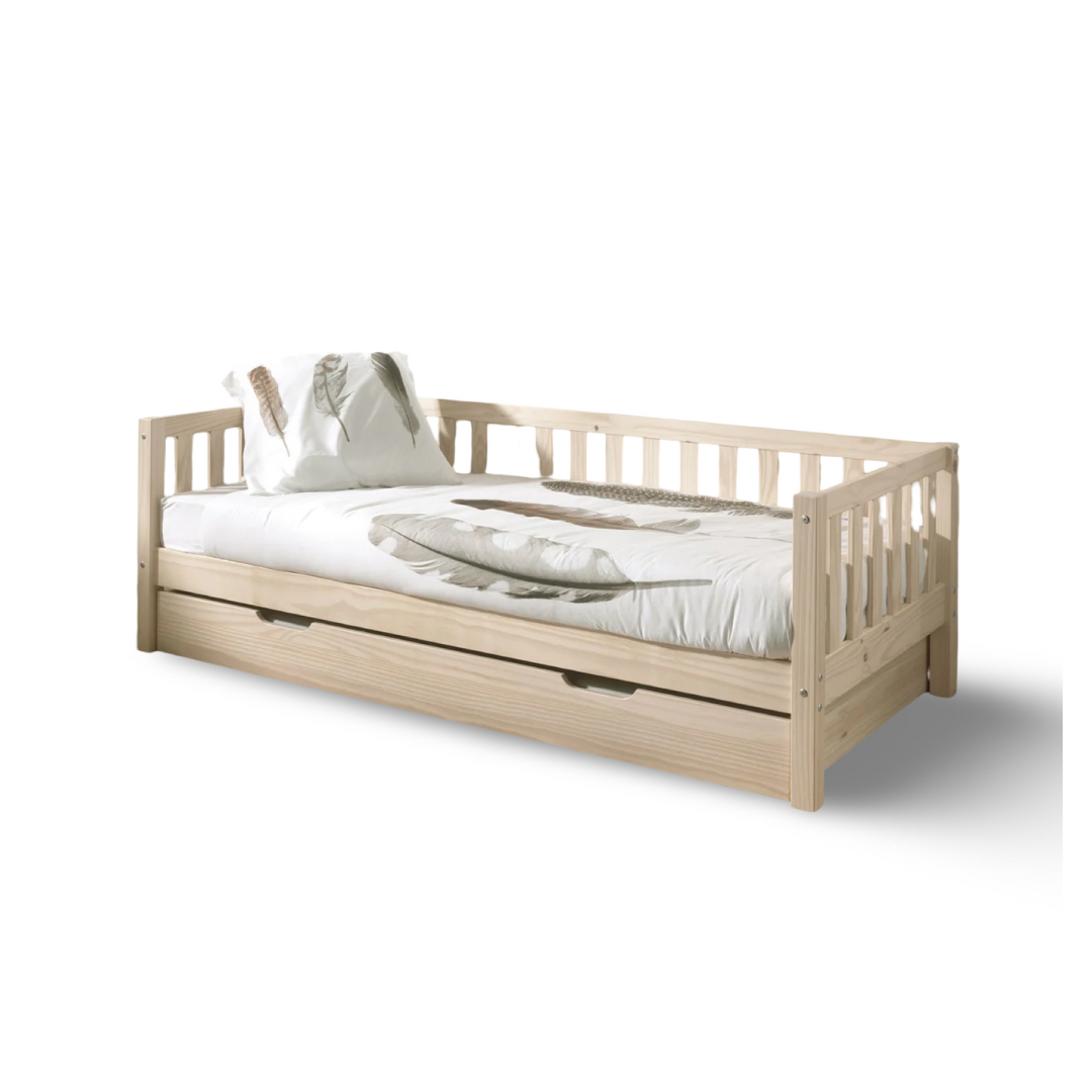 Lit capitaine Fritz avec un lit gigogne / Lit simple en bois avec un 2ème lit gigogne