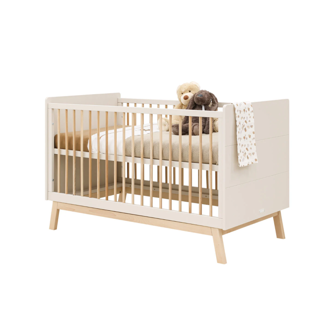 Lines 2 piece nursery furniture set with bench bed Dune/Natural / Βρεφικό Σετ