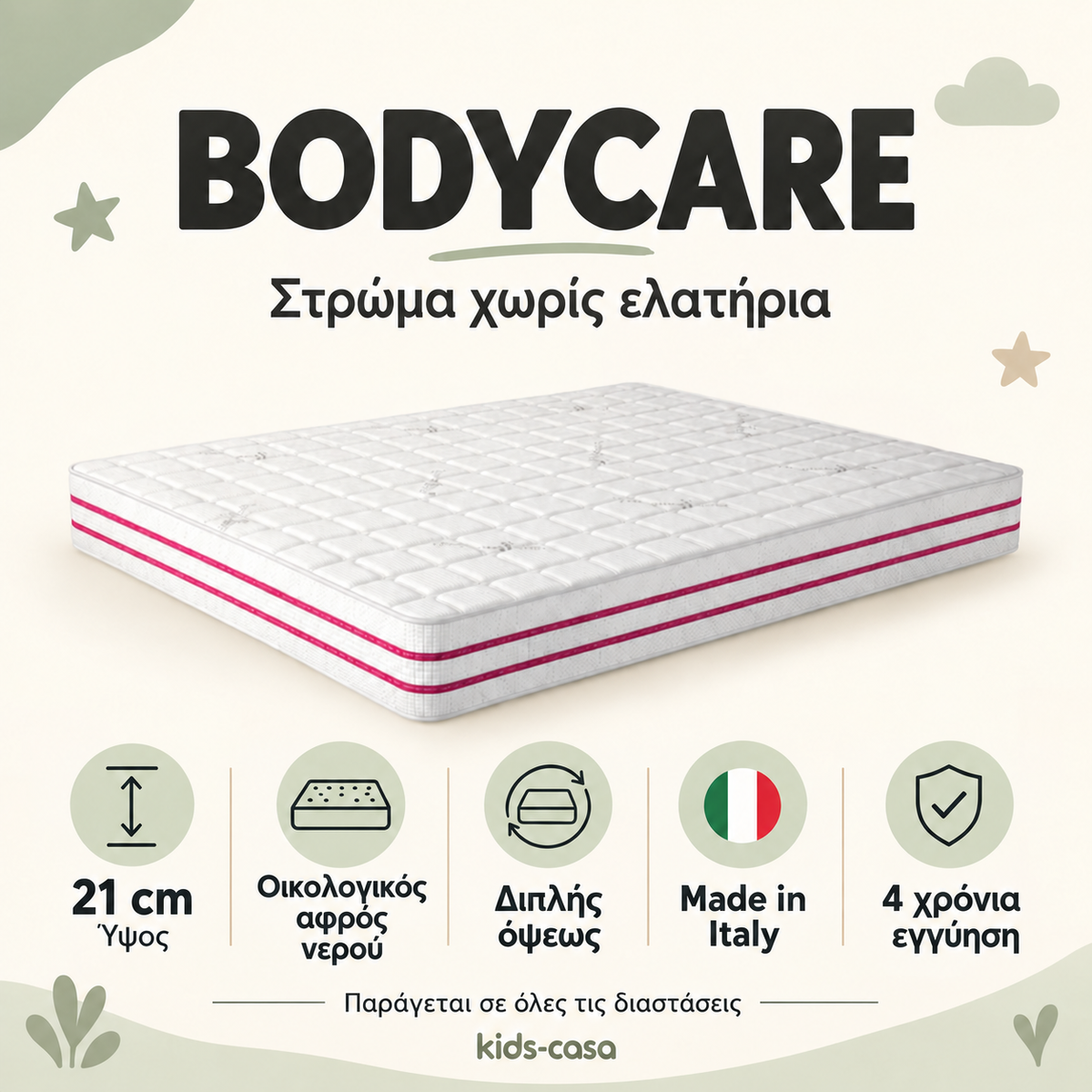 Στρώμα Bodycare / 2 πλευρών Ιταλίας