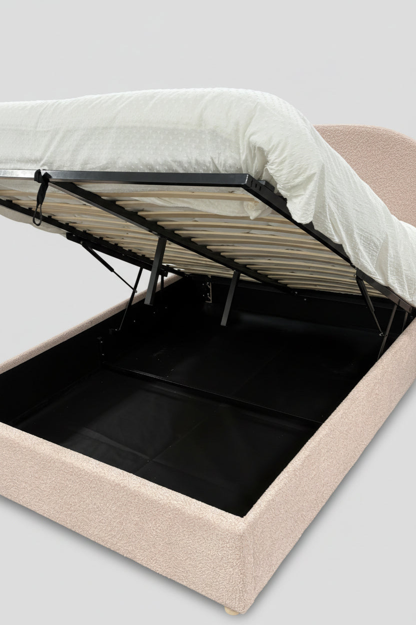 Moon Bed Storage-Vipack / Μονό ντυμένο κρεβάτι με αποθήκη