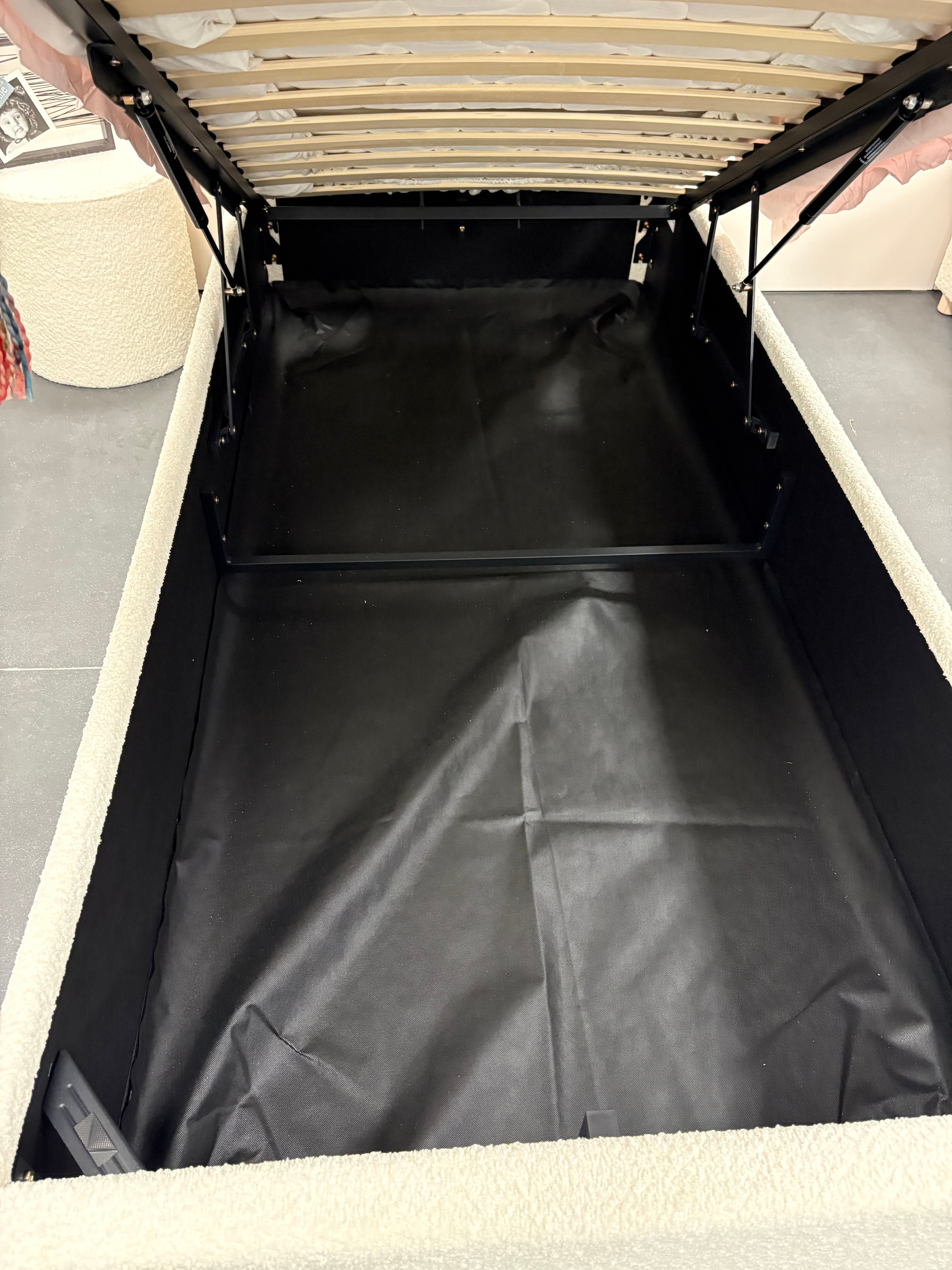 Moon Bed Storage-Vipack / Μονό ντυμένο κρεβάτι με αποθήκη