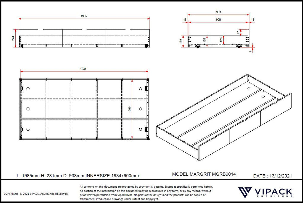 Margrit Bunk Bed with Drawers & Extra Bed / Κουκέτα με συρτάρια και έξτρα κρεβάτι