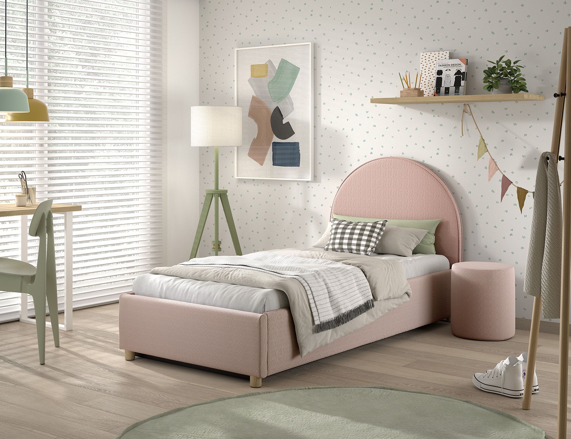Clara Bed Storage. / Μονό ντυμένο κρεβάτι με αποθήκη