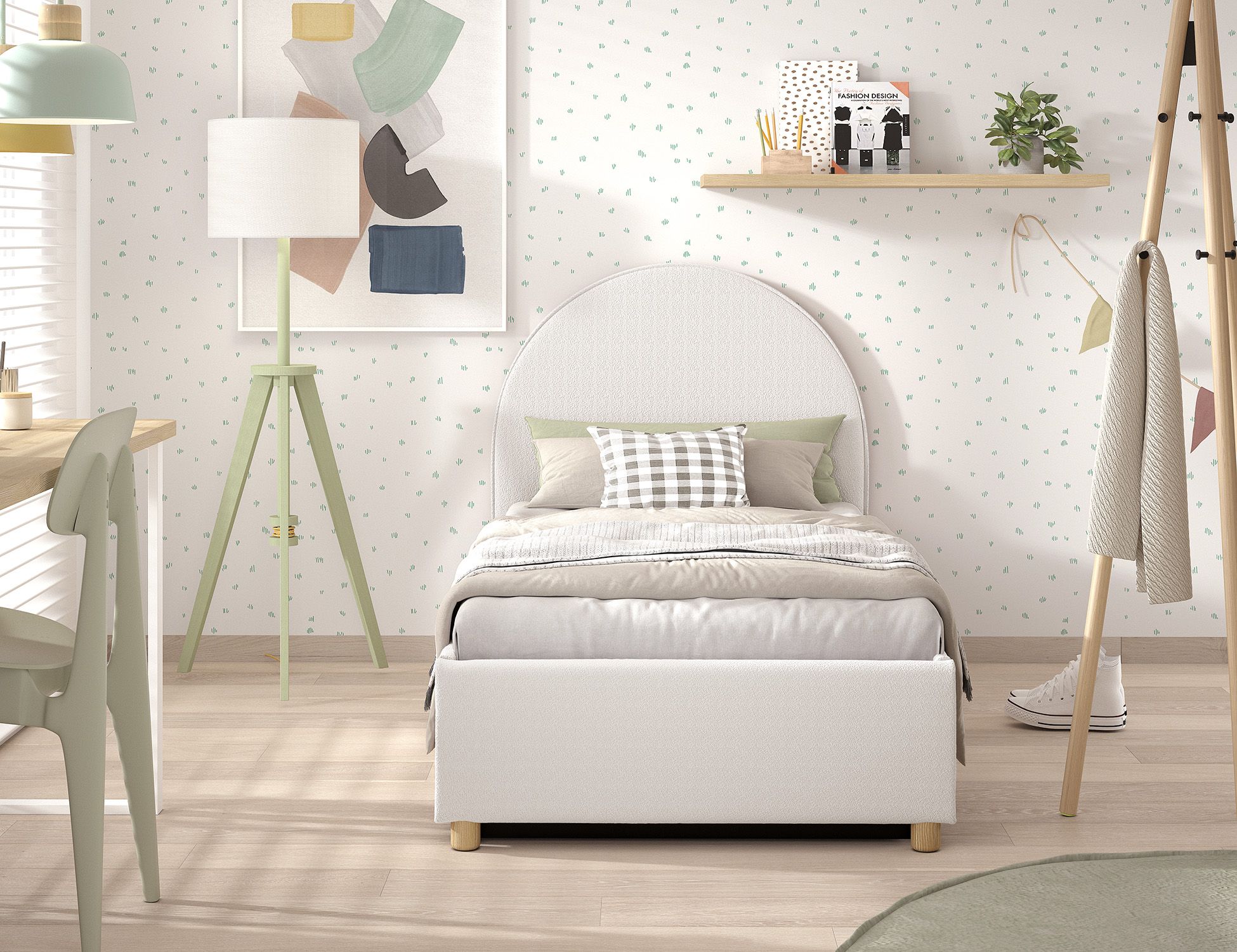 Clara Bed Storage. / Μονό ντυμένο κρεβάτι με αποθήκη
