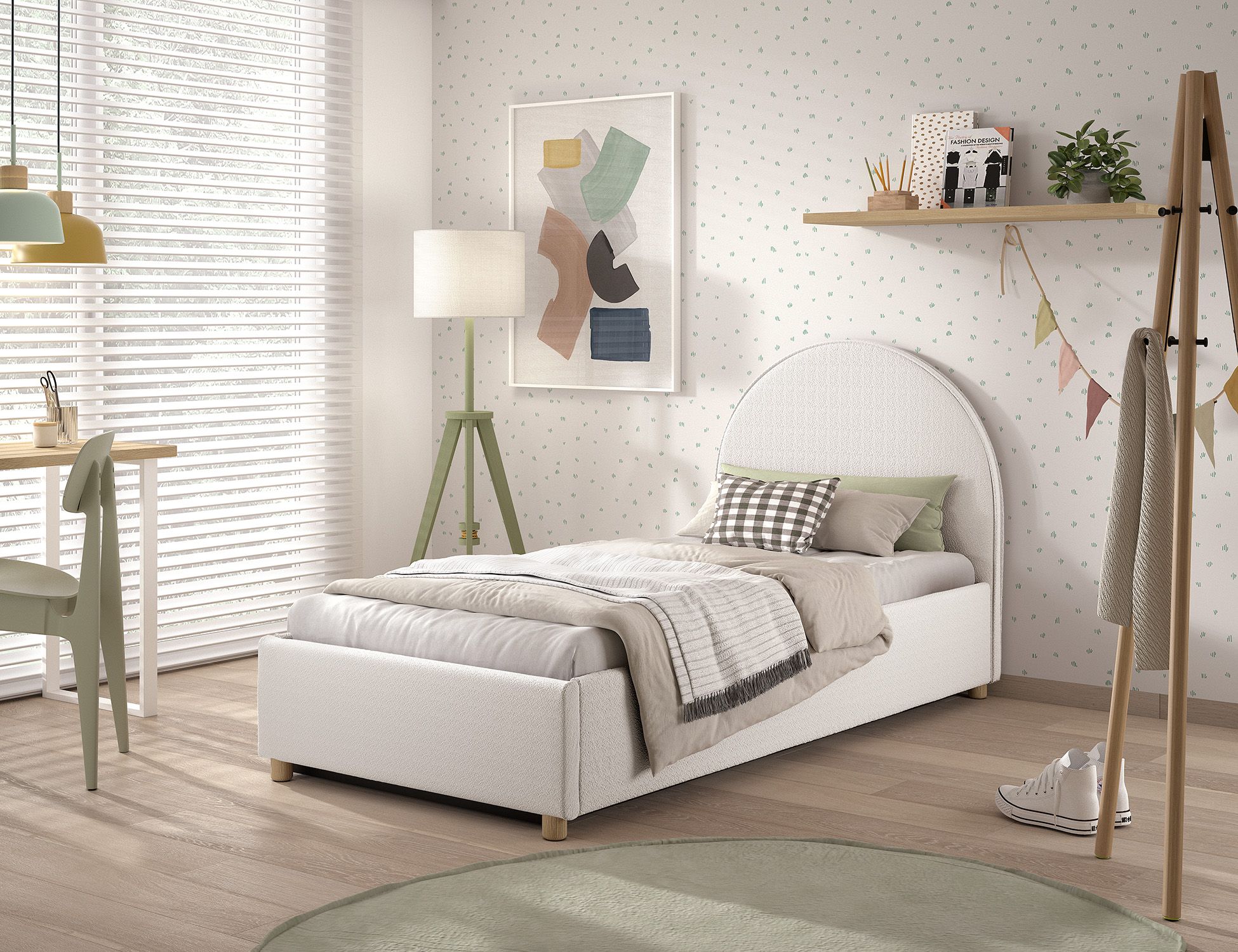Clara Bed Storage. / Μονό ντυμένο κρεβάτι με αποθήκη
