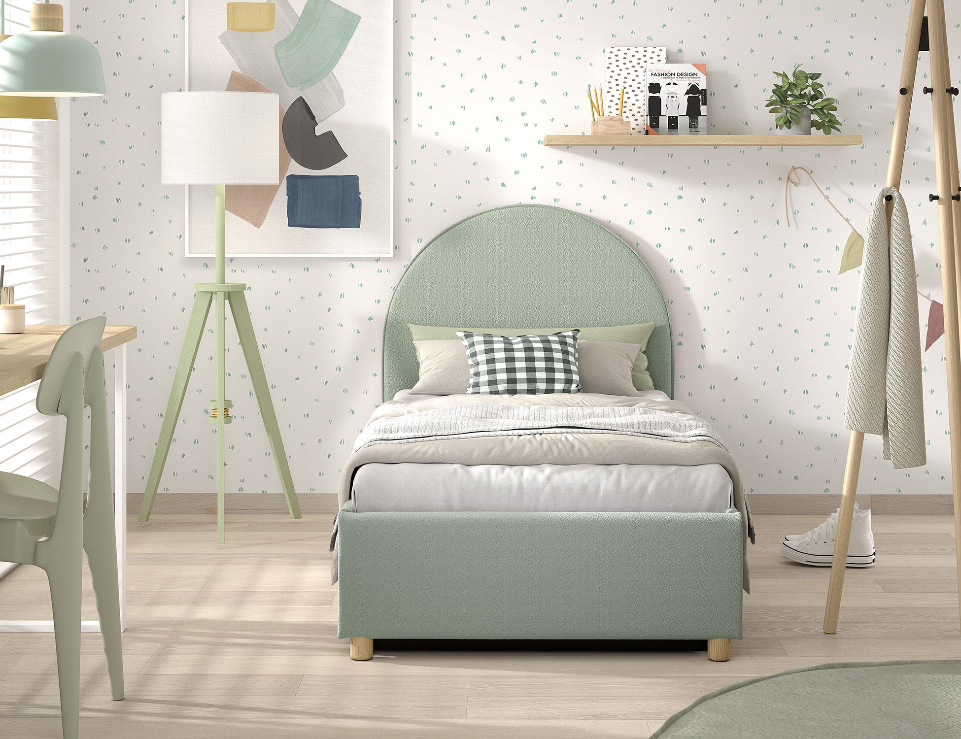 Clara Bed Storage. / Μονό ντυμένο κρεβάτι με αποθήκη