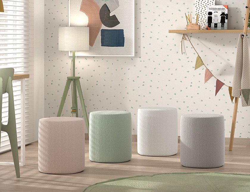MOON STOOL BOUCLÉ / Πουφ σε διάφορα χρώματα
