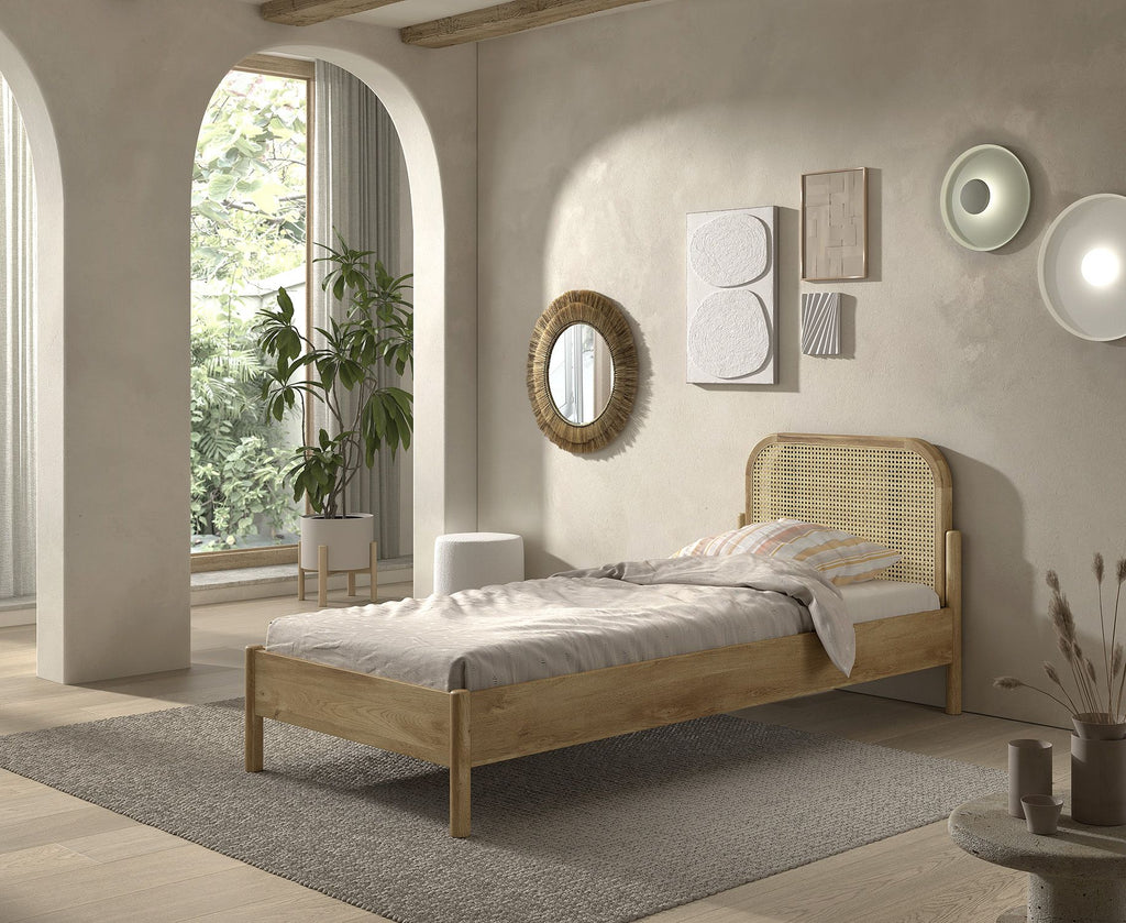 Jade Bed Rattan-Oak / Ξύλινο κρεβάτι