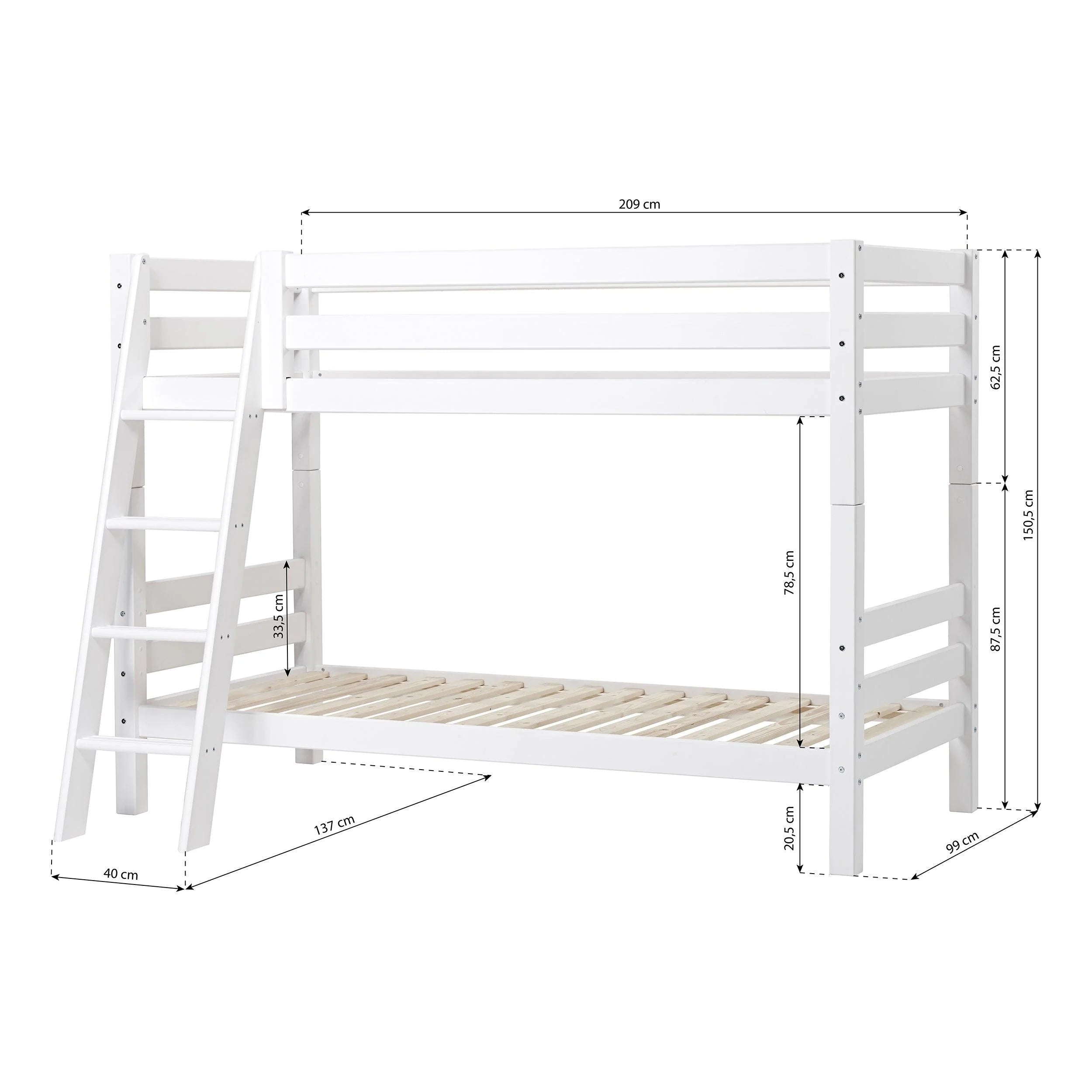 Hoppekids ECO Luxury Bunk Bed / Ξύλινη κουκέτα διαχωριζόμενη *ΔΙΑΘΕΣΙΜΗ ΑΜΕΣΑ*