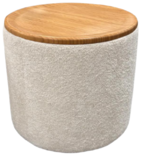 ROCKY STOOL WITH STORAGE BEIGE / Πουφ με αποθηκευτικό χώρο