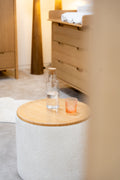 ROCKY STOOL WITH STORAGE BEIGE / Πουφ με αποθηκευτικό χώρο