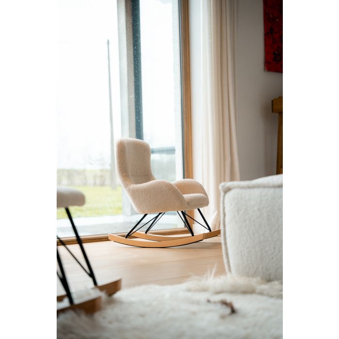 ROCKY ROCKING CHAIR MINI BOUCLÉ DAVIS BEIGE / Παιδική κουνιστή πολυθρόνα