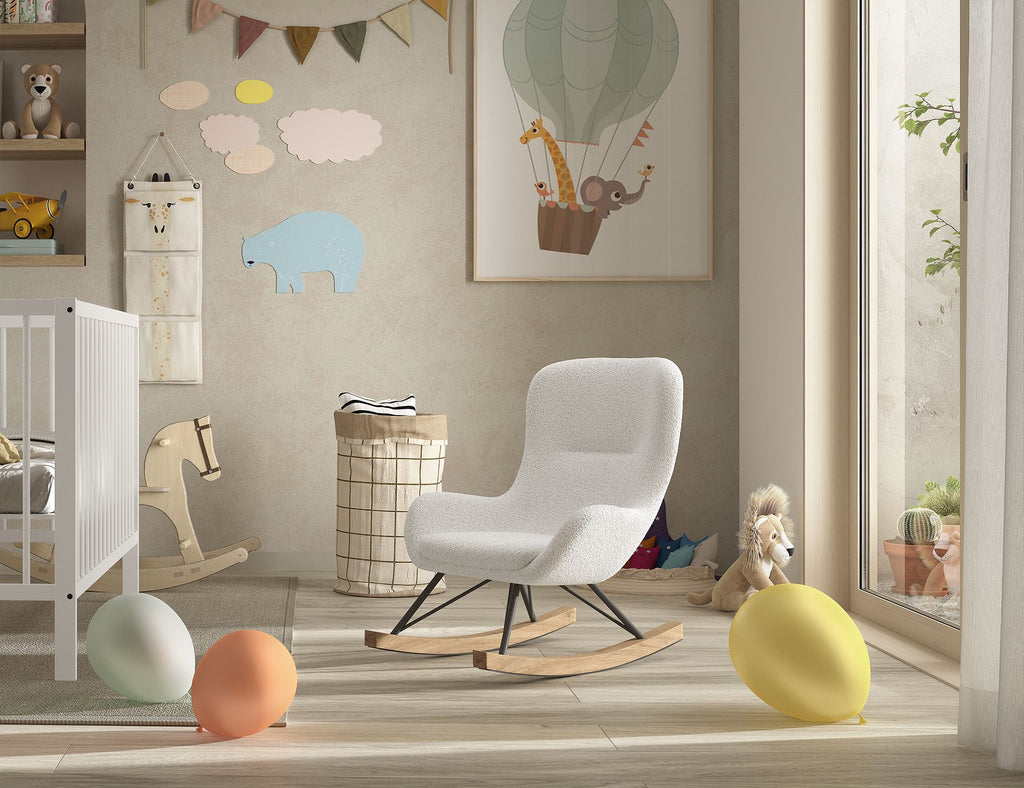 ROCKY ROCKING CHAIR MINI BOUCLÉ ANTHRAZIT / Παιδική κουνιστή πολυθρόνα