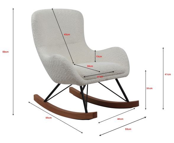 ROCKY ROCKING CHAIR MINI BOUCLÉ ANTHRAZIT / Παιδική κουνιστή πολυθρόνα