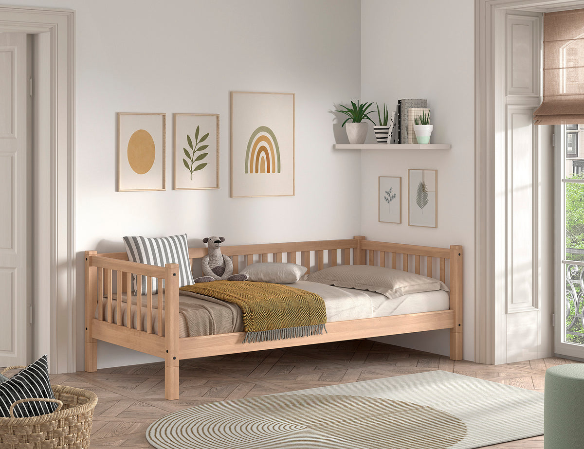 SEDA CABIN BED 90 x 200 cm BEECH NATURAL / Παιδικό κρεβάτι με πλάτη μασίφ οξιά