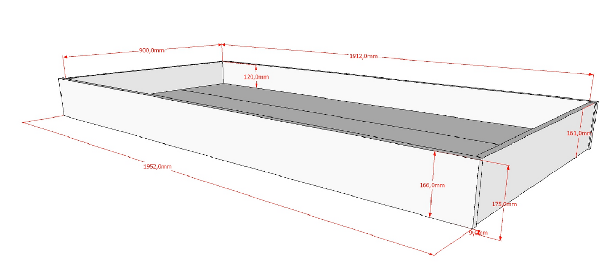 SEDA BED DRAWER 90 x 190 cm BEECH NATURAL / Συρόμενο κρεβάτι-συρτάρι oξιά