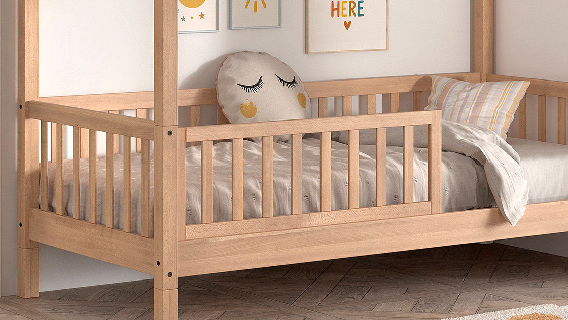 SEDA CABIN BED 90 x 200 cm BEECH NATURAL / Παιδικό κρεβάτι με πλάτη μασίφ οξιά