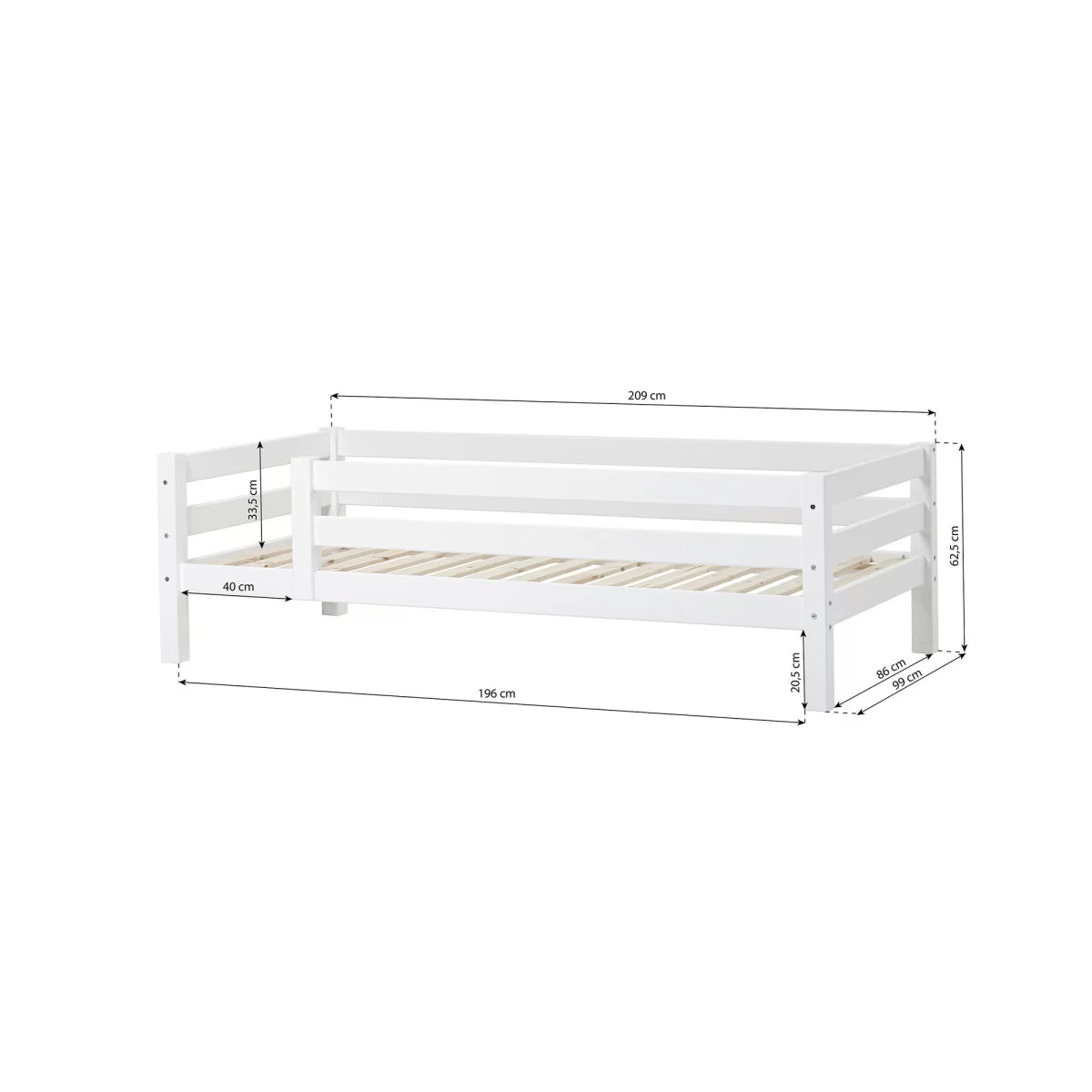 Eco Luxury Junior Bed safery rail 3/4 / Κρεβάτι με πλάτη και Προστατευτικό 