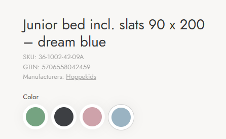 Hoppekids ECO Dream Toddler Bed / Μονό μασίφ κρεβάτι χρώμα 
