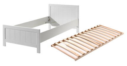 Erik / Κρεβάτι μονό σε λάκα με ανατομικές τάβλες