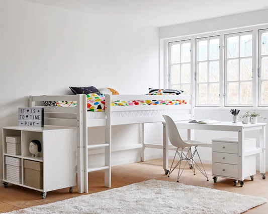 ECO Dream - Halfhigh bed with desk, drawer, bookshelf - 90x200cm / Σύστημα Κουκέτας με Γραφείο