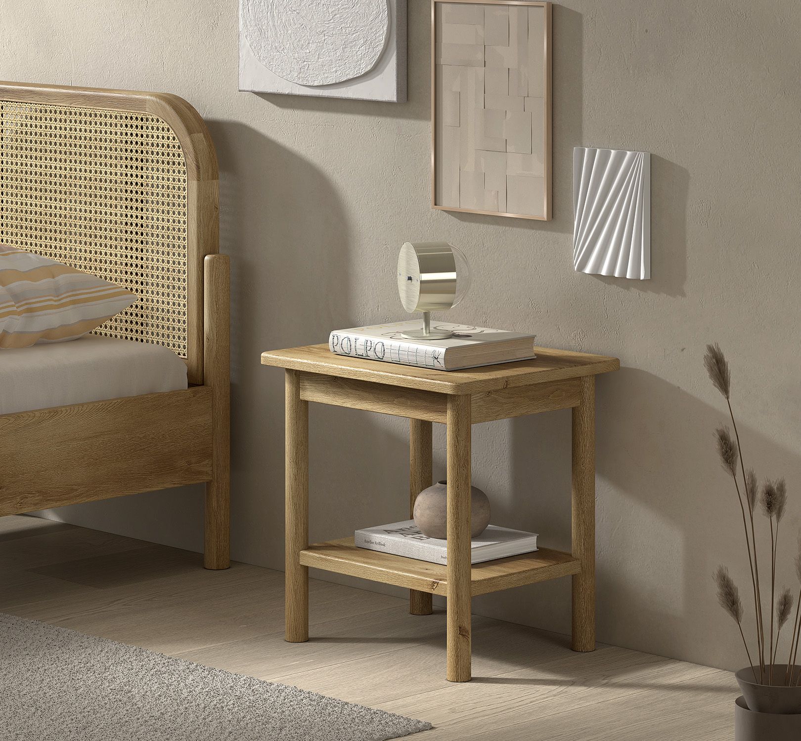 Jade Nightstand Oak / Κομοδίνο Δρυς