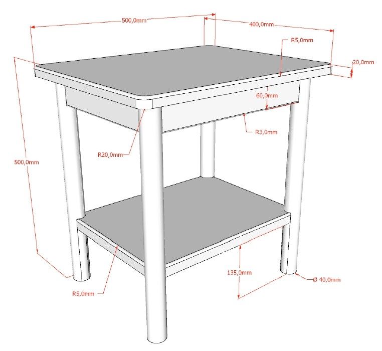 Jade Nightstand Oak / Κομοδίνο Δρυς