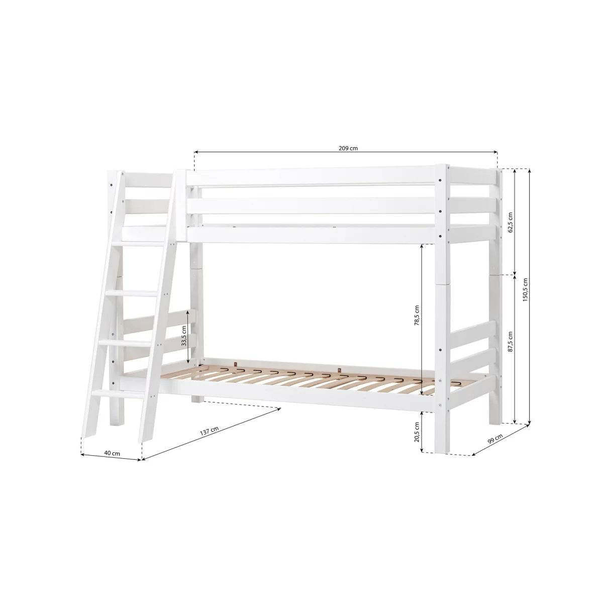 Hoppekids Eco Luxury Bunk Bed / Διπλή κουκέτα μειωμένου ύψους 