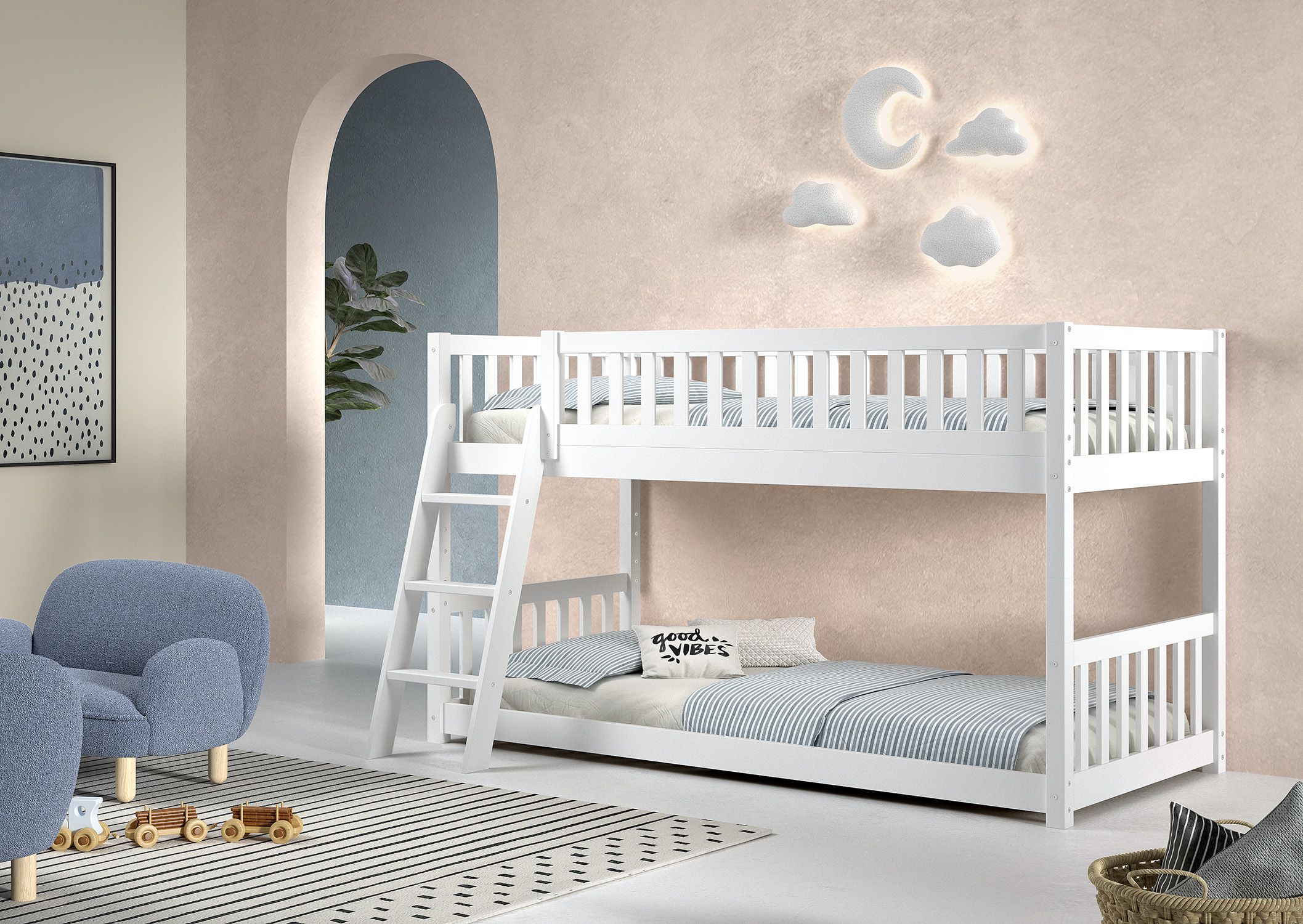 Ronald / Ξύλινη μασίφ διαχωριζόμενη κουκέτα