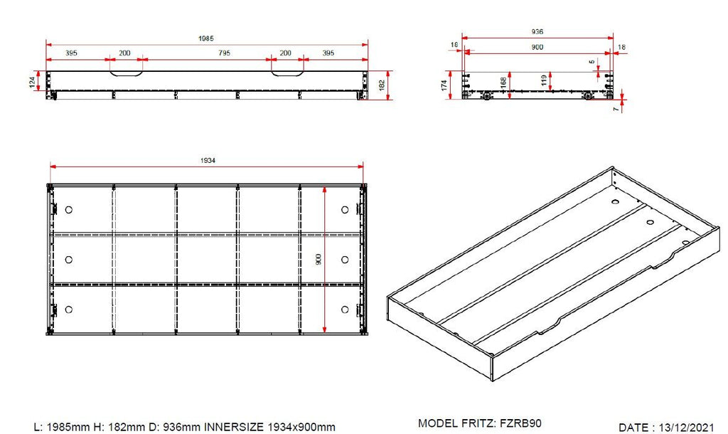 Fritz Captain Bed with a pull out bed / Ξύλινο μονό κρεβάτι με 2ο συρόμενο 
